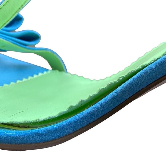 Size 9 Blue Stiletto Bow Sandal - Picture 9 of 11